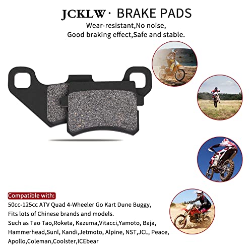 Jcklw Disc Brake Pads Compatible With 50Cc 70Cc 90Cc 110Cc 125Cc Taotao Sunl Jcl Nst Coolster Kandi Supermach Tank Kandi Kinroad Bv Powersports Dongfang Atvs Go Karts Quad 4 Wheeler 2 Pair #TOP5