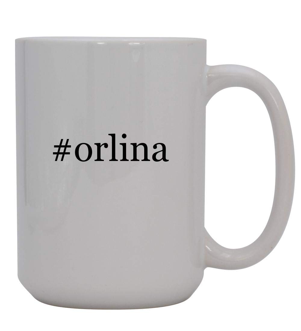 #orlina - 15oz Hashtag Ceramic White Coffee Mug Cup, White