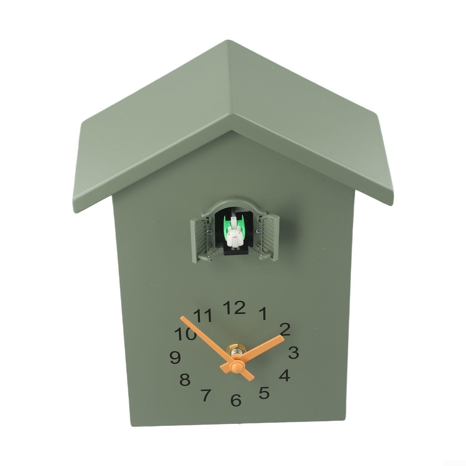 Orologio a cucù minimalista, artigianato impeccabile, pendolo oscillante, materiale ABS (verde)