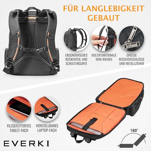 Everki Flight Laptop-Rucksack 17 Zoll für Reisen und Business