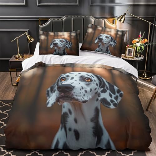 Housse de couette dalmatien imprimé 3D haute définition microfibre premium - 2