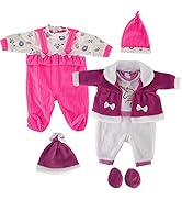 Bibi Doll - Baby Doll Clothes Boy & Girl Set Of Two Outfits Suitable For 18" Baby Doll (Girl Doll...
