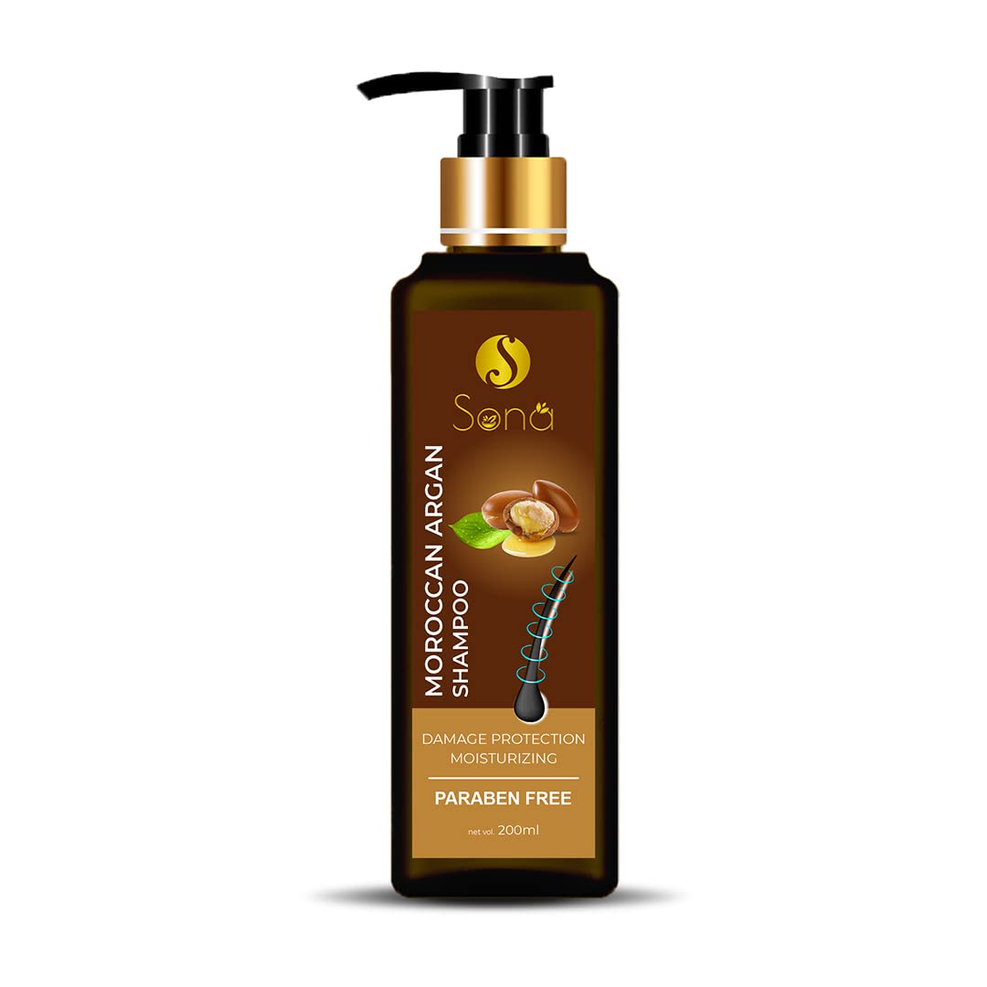 Moroccan Argan Shampoo With Argan Oil And Vitamin E, NO PARABEN - 200 ML