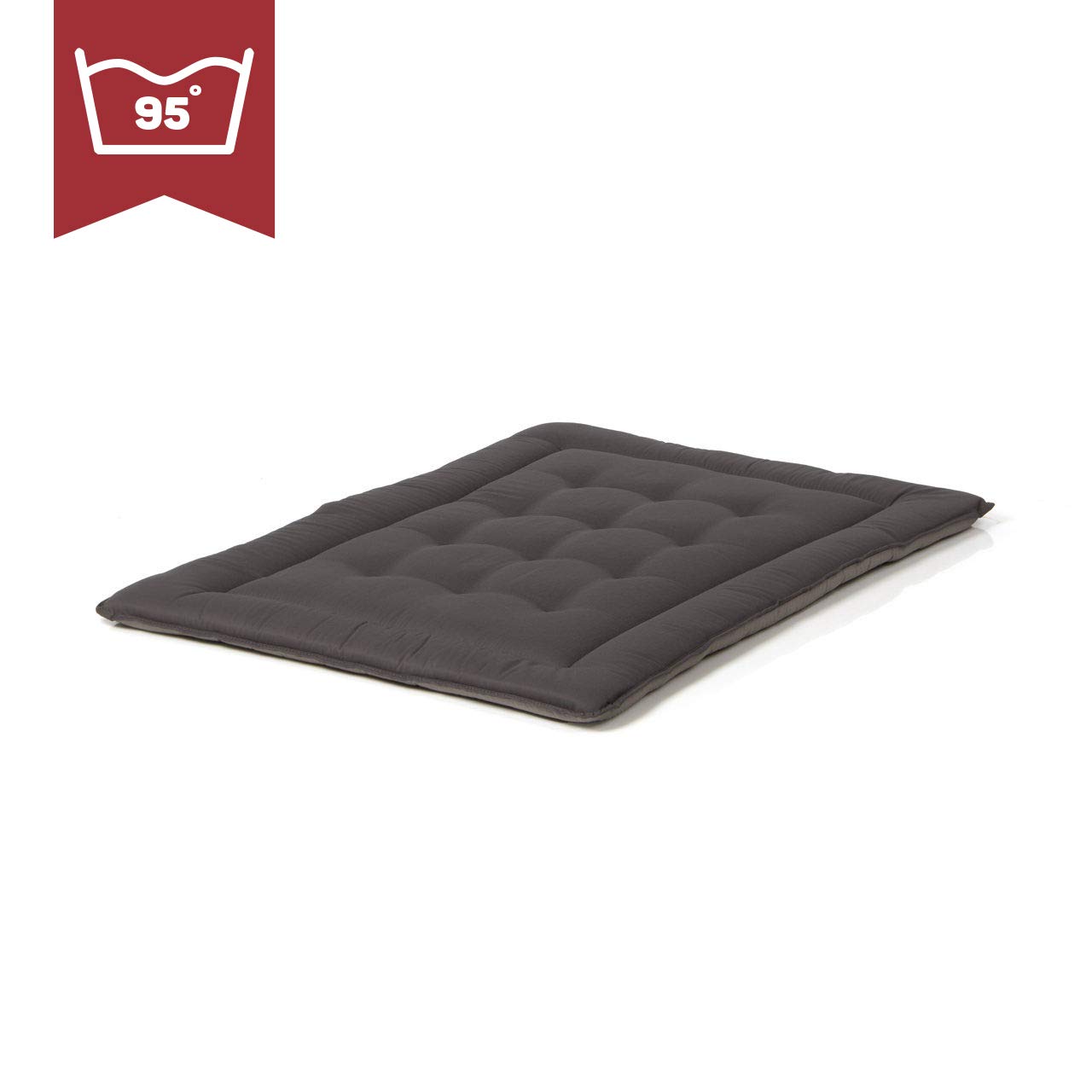 Wallace & Jones | Wendedecke pflegeleicht waschbar bis 95°C - gepolsterte Indoor/Outdoor Liegedecke für Hunde | XL - 110 x 80 cm - Hellgrau/Dunkelgrau