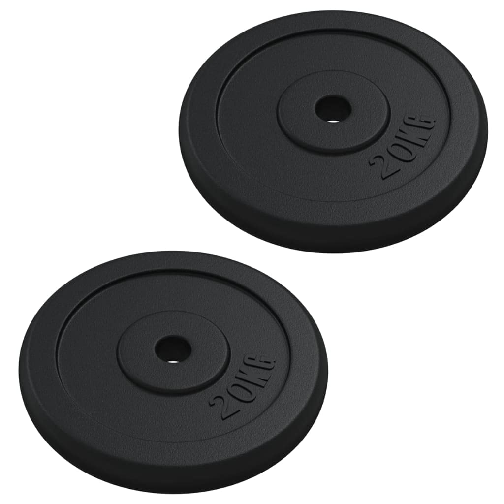 Juego de discos de pesas (40 kg, hierro fundido, diámetro de 30 mm