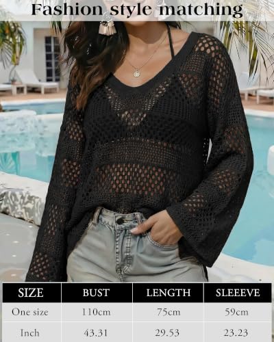 Image of CoCozy Crochet Cover Up for Women Mesh Hollow Out Bikini Cover Ups for Swimwear Summer Swimsuit 2026