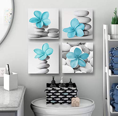 Amazon.com: Genius Decor-Modern Bathroom Wall Art Blue Grey Zen