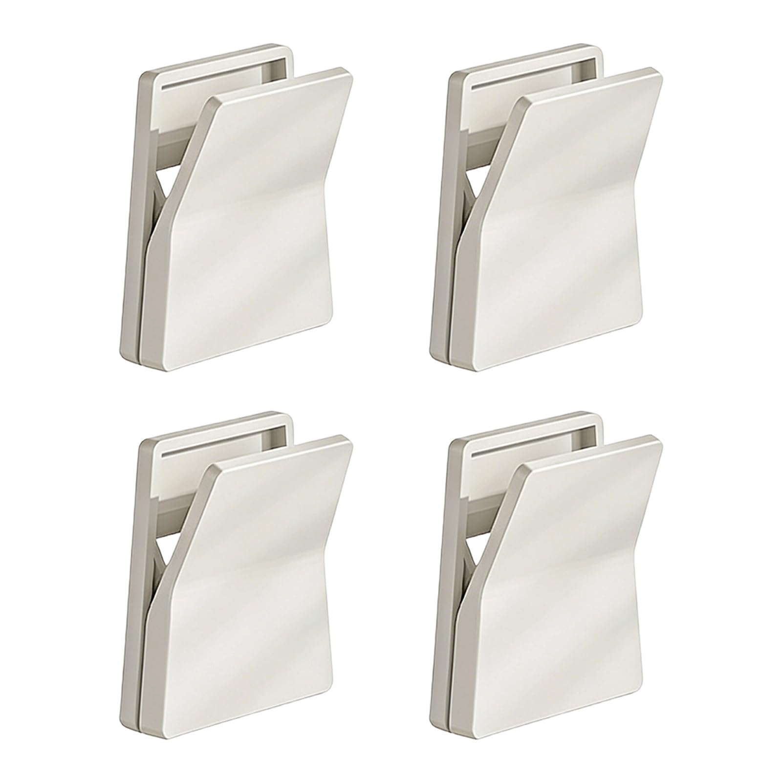 Woedpez White Multipurpose Adhesive Hook 4 Pieces Space Saving Wall Clips Strong Holders Design Hanging Organizers Clips Abs Hangers Space Saving Kitchen Organizers