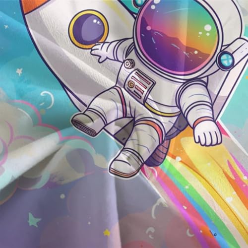 Housse de couette astronaute fermeture éclair motif 3D pour lit double