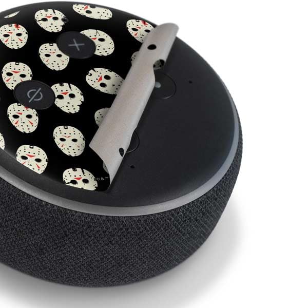 Skinit Decal Audio Skin Compatible with Amazon Echo Dot 3 - Officially Licensed Warner Bros Friday The 13th Jason Voorhees Pattern Design