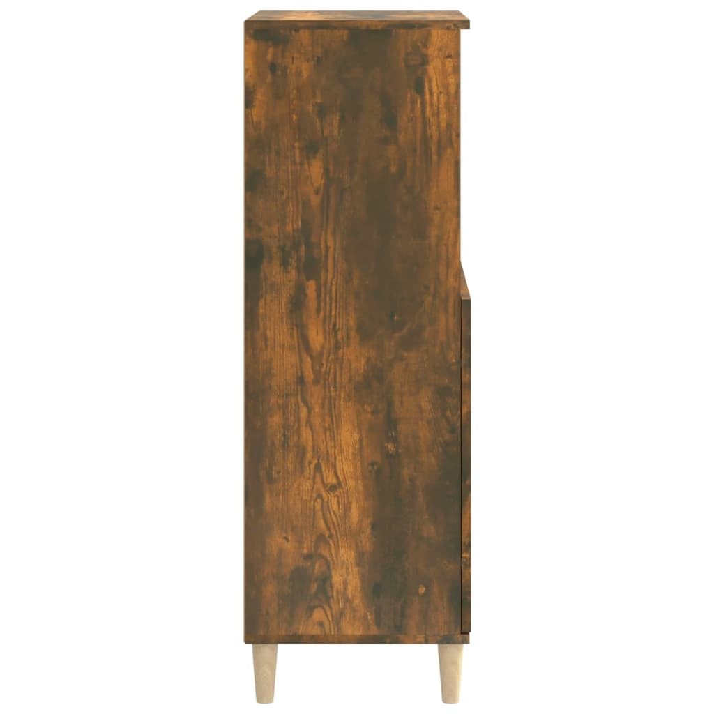 Komoda z drewna dębowego wędzonego 60 x 36 x 110 cm z miejscem do przechowywania, kredens do salonu, komoda, komoda z szufladami
