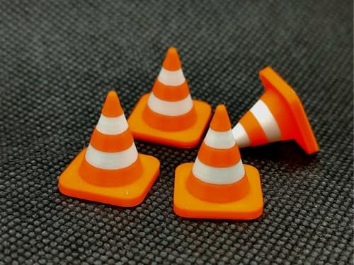 Image of 3D Printed Miniature Traffic Cones | Training Roadblock Signs | Minis | DIY Doll House Decor (Set of 10)