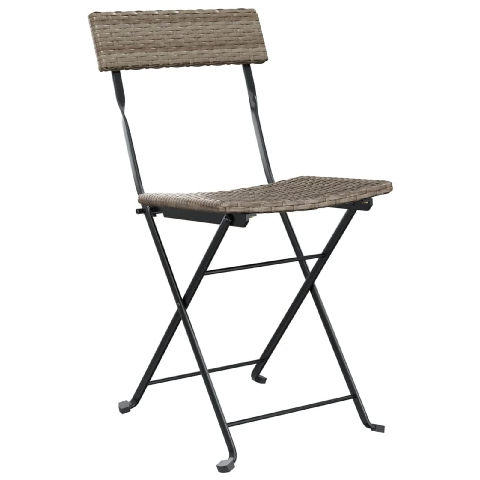 Homgoday Muebles de cafetería Plegables 3 Piezas ratán sintético Gris