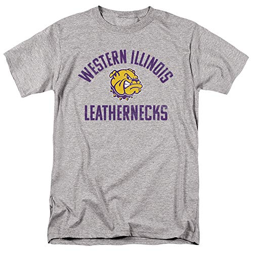Western Illinois University Official Leathernecks Logo Unisex Adult T-Shirt, Athletic Heather, Medium