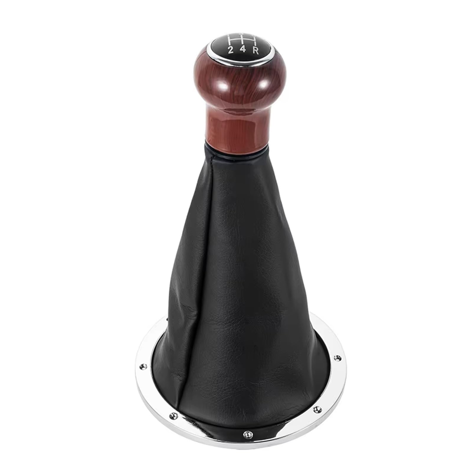 WYLWSHA Shift Gear Knob Cover for VW for GOL for Pointer for Saveiro for Parati 2004-2015 Speed PU Chrome Frame Car Gear Shift Knob Boot Lever Gaiter