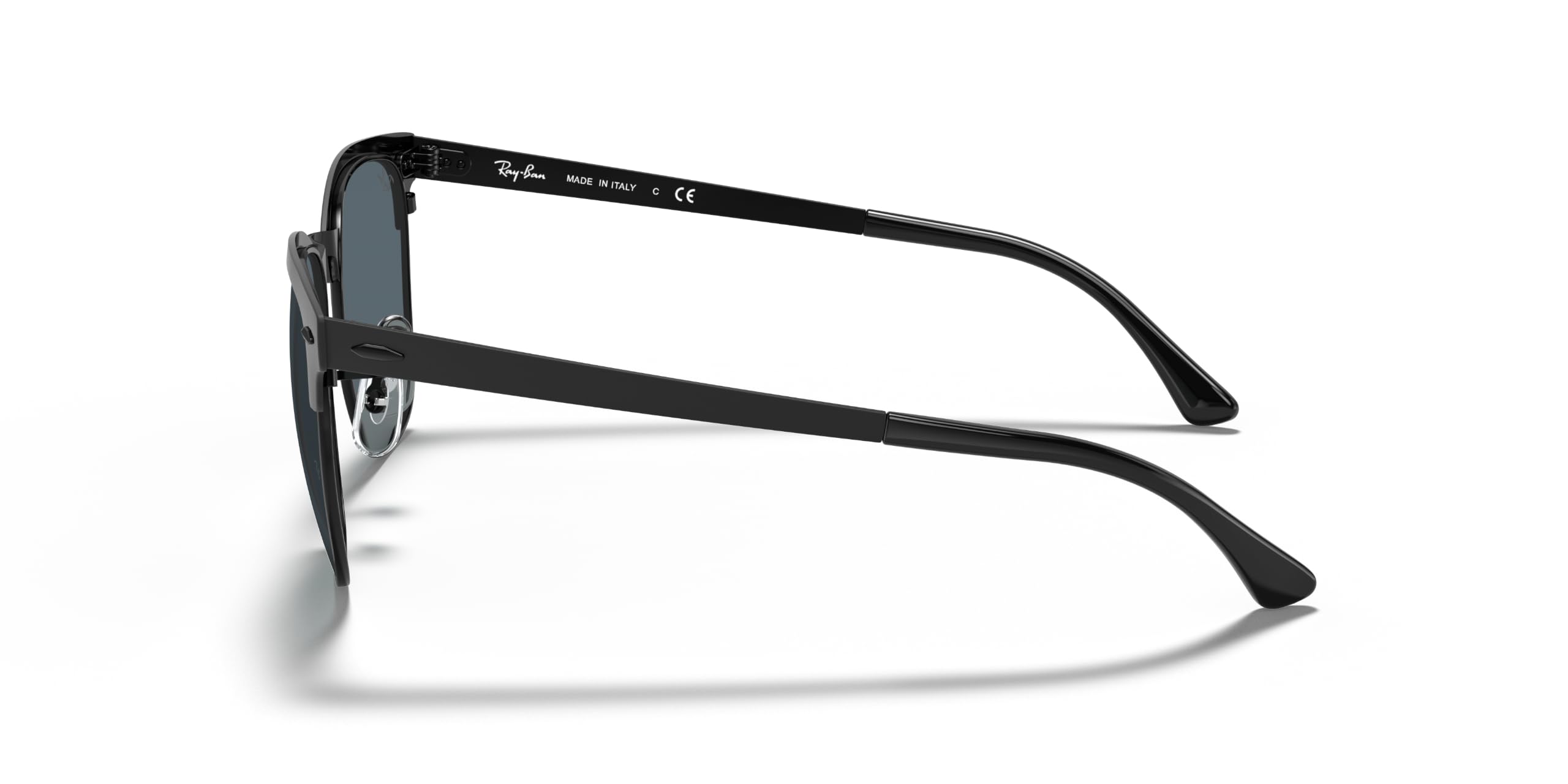 Ray-Ban Metal Clubmaster Sunglasses in Matte Black Blue RB3716 186/R5 51