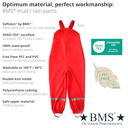 BMS® rain Pants for Children, mud Pants, 100% Waterproof, Skin-Friendly and softskin, Oeko-Tex, Durable for Girls and Boys3