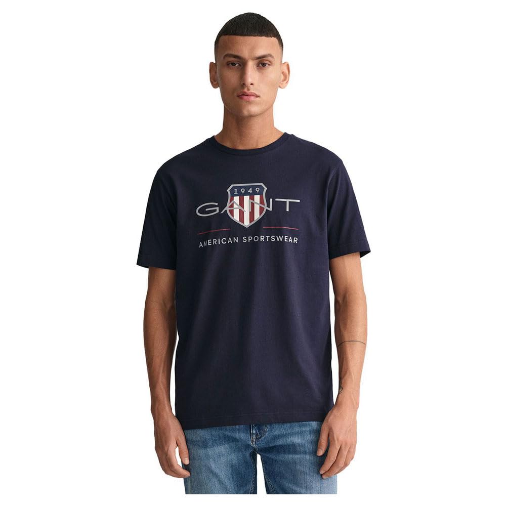 Gant Men's Evening Blue Reg Archive Shield Ss T-Shirt, 5XL