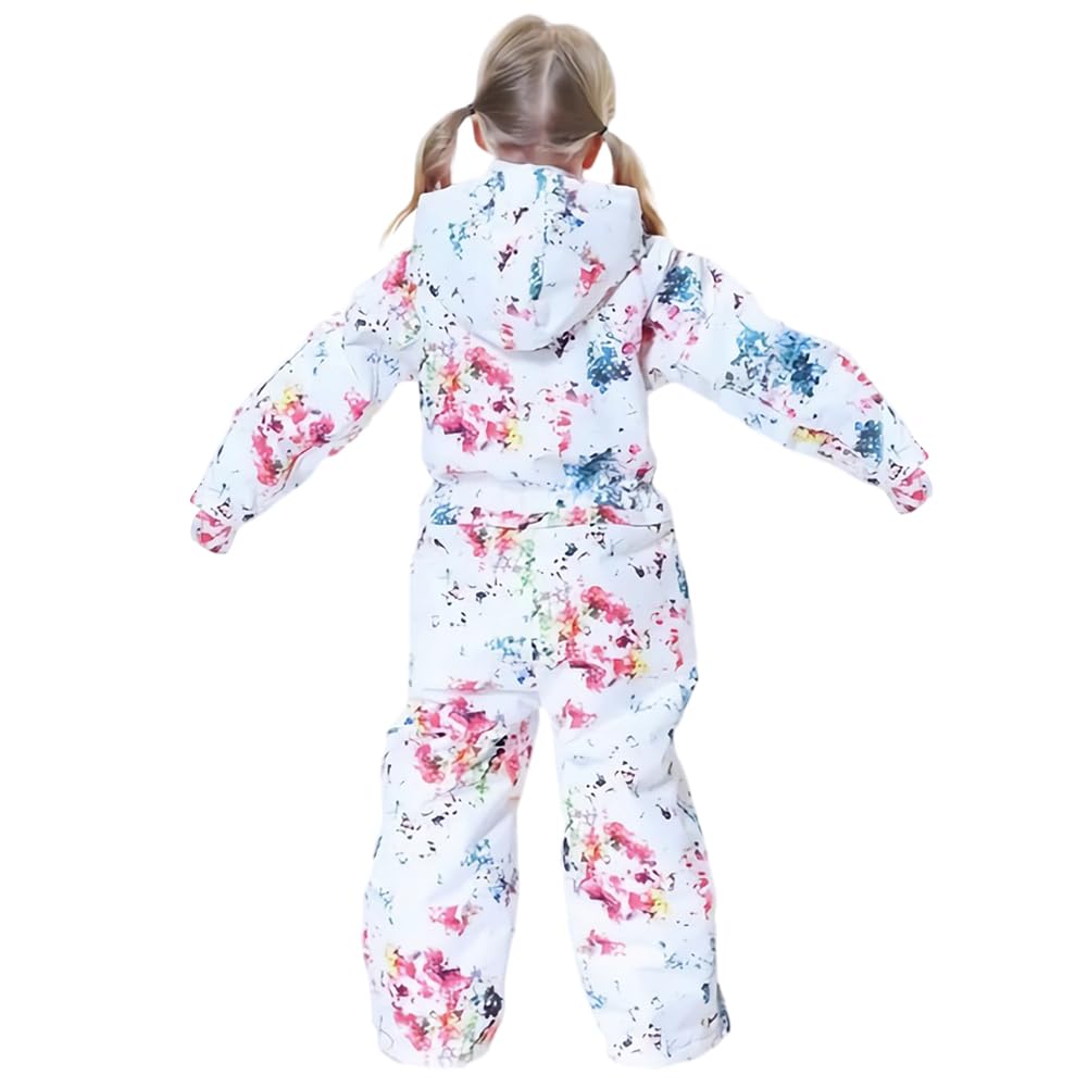 Traje de nieve para niños con capucha, a prueba de viento e impermeable, traje de esquí para niñas, mono de esquí grueso y cálido