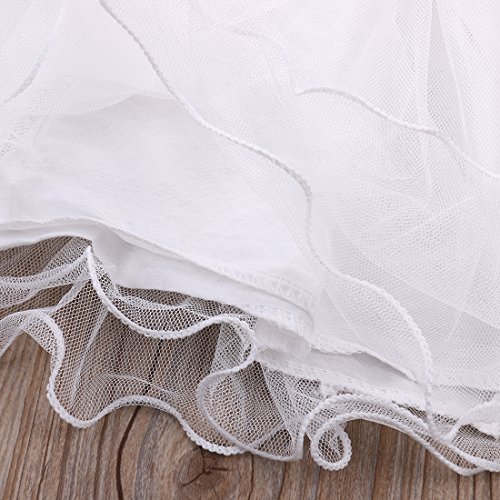 LXXIASHI Toddler Kids Baby Girls Princess Dress Denim Top Floral Tutu Skirts Stitching Clothes (4-5 Years, Lace-White)