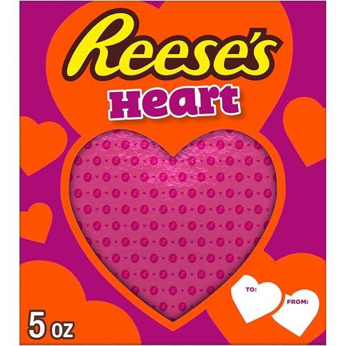 REESE'S Milk Chocolate Peanut Butter Heart, Valentine's Candy Gift Box, 5 oz