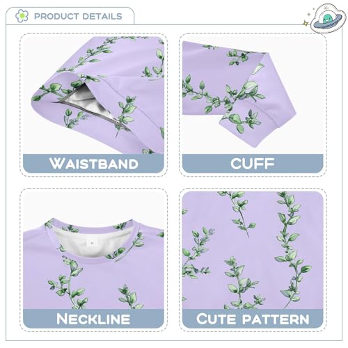 JUNZAN Cute Thyme Purple Little Boys Sweatshirts Hoodies Fleece Kids Pullover Hoodie Party 4T3