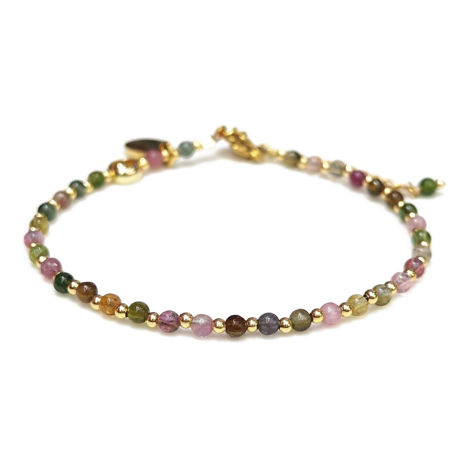 'Morchic 3mm Mini Beads Natural Gemstone Adjustable Bracelet For Women, Energy Gem Charm Jewelry, Birthday Gift 7.1'''
