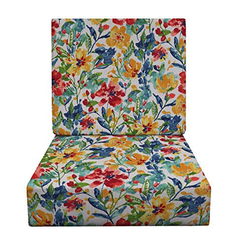 RSH DECOR: Deep Seating Foam Cushion Set | 24” x 27” Seat | All-Weather Spun Fabric | Water and Fade-Resistant | Outdoor Chair Cushion Set for Patio Furniture | Oakmont Hightown Festival