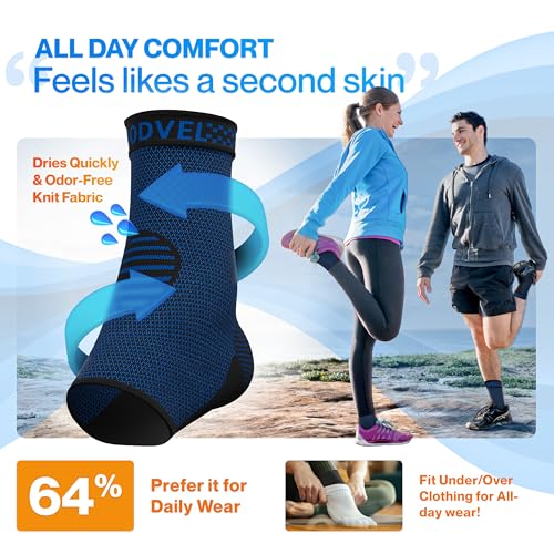 Modvel Foot & Ankle Brace Socks for Sprained Ankle Compression Sleeve - Foot Support for Women & Men - Tendonitis & Arthritis Ankle Brace Sports Running, Torn Ligaments & Women Stabilizing Ankle Wrap