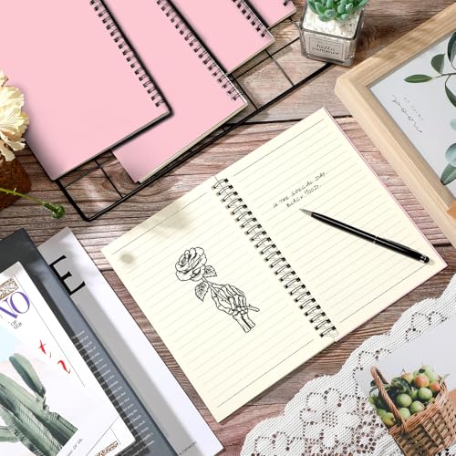Image of Yahenda 18 Pcs Spiral Notebooks,1 Subject,Wide Ruled, Pink