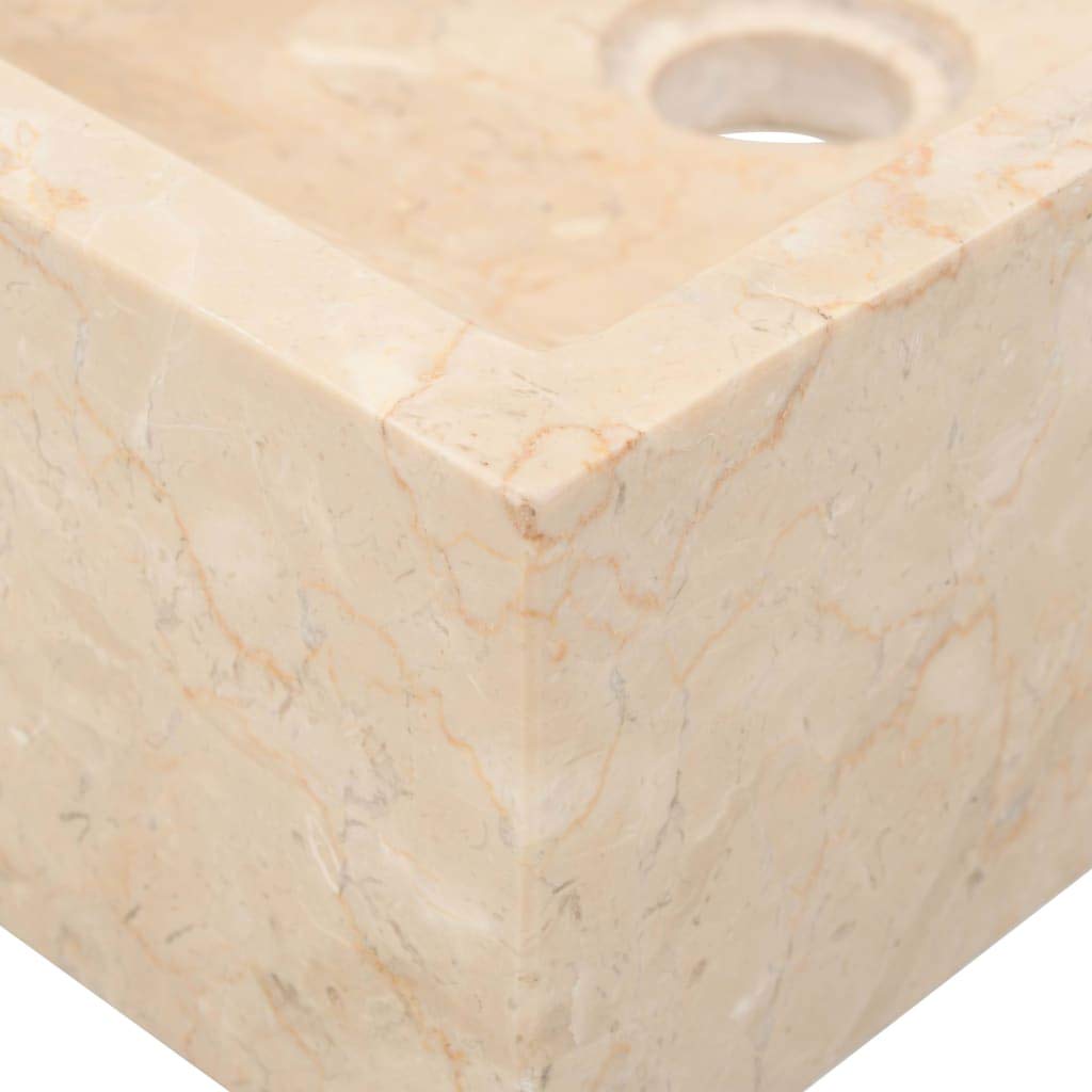 INLIFE Lavabo de 45 x 30 x 12 cm, mármol crema, 24,5 kg, 142773