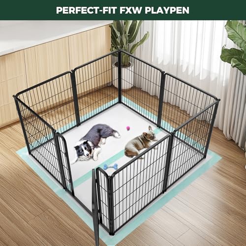 Image of FXW XXL Puppy Pee Pads for Dogs 60x33.5 inch 20 Count, 5 Layer Super Absorbent & Leak Proof-Thickened Disposable Potty Training Pad, Fits 32 inch H 6 /8 Panel FXW Playpen-Green (Playpen not Included)