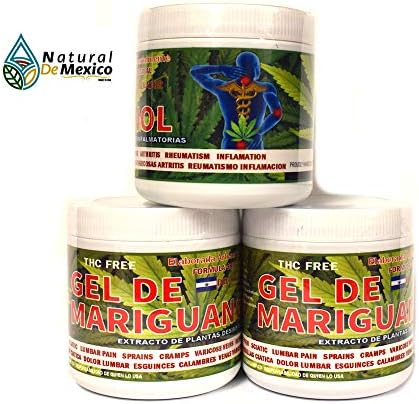 3 Nuevo Gel de Mariguanol Grande 250 - Mega Reforzado con planta desimflamatoria de San Luis Potosi Directo de Mexico