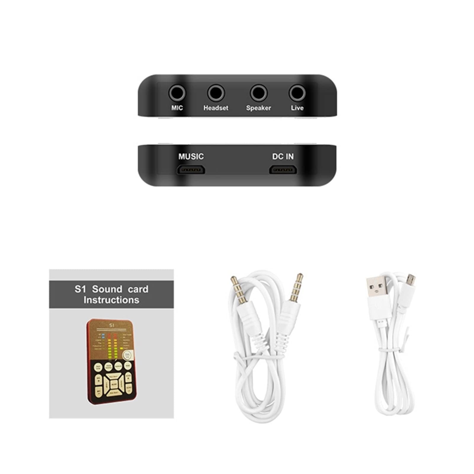 Mixeur Audio Professionnel, Carte Son S1 Live, Casque USB Externe, Microphone, Carte Son De Diffusion en Direct pour Téléphone Portable, Ordinateur, Pc,