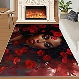 SANSJI Tapis afro-américain pour entrée, cuisine, antidérapant, lavable, facile d'entretien, pour salle de bain et entrée, 60 x 90 cm, noir
