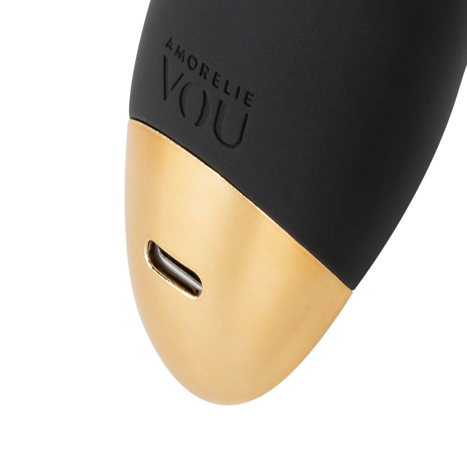 VOU Cirro Vibratore donna luxury – Vibratore vaginale ricurvo in silicone a coste con decorazioni dorate – Vibratore punto G con 7 modalità di vibrazione – nero