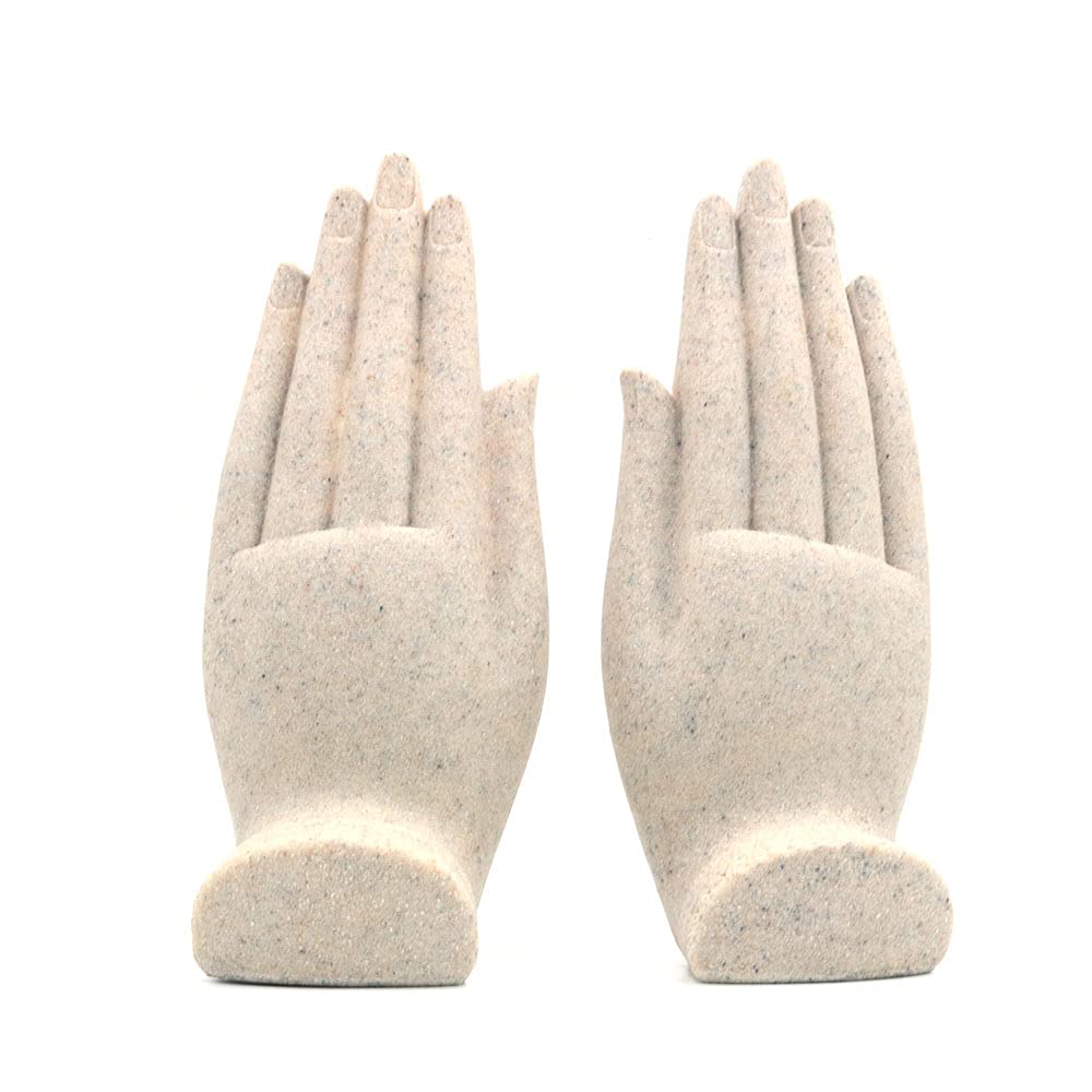 Lot de 2 statues de Bouddha en résine de grès bergamote pour la maison, le bureau, le yoga, la décoration créative artisanale