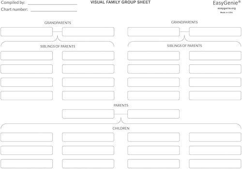 Miniatura 3 de EASYGENIE Kit de historias de genealogía hojas de trabajo, gráficos y formularios para preservar la historia familiar y los ascendentes (30 hojas)
