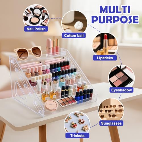 Image of Acrylic Paint Organizer(7 Tier),Organizers and Storage Paint Bottle Organizer Nail Polish Holde,Craft Holder Rack for Alcohol Inks and Food Coloring (Clear)