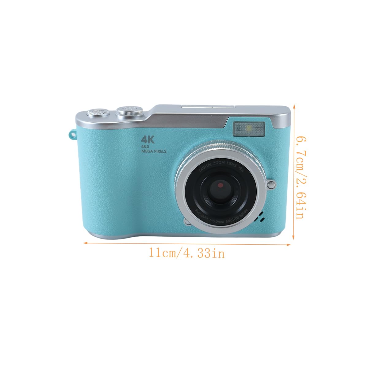 Appareil photo numérique, 1080p 48MP, pour vlogging, avec écran orientable à 180°, pour la photographie et l'enregistrement vidéo (vert)