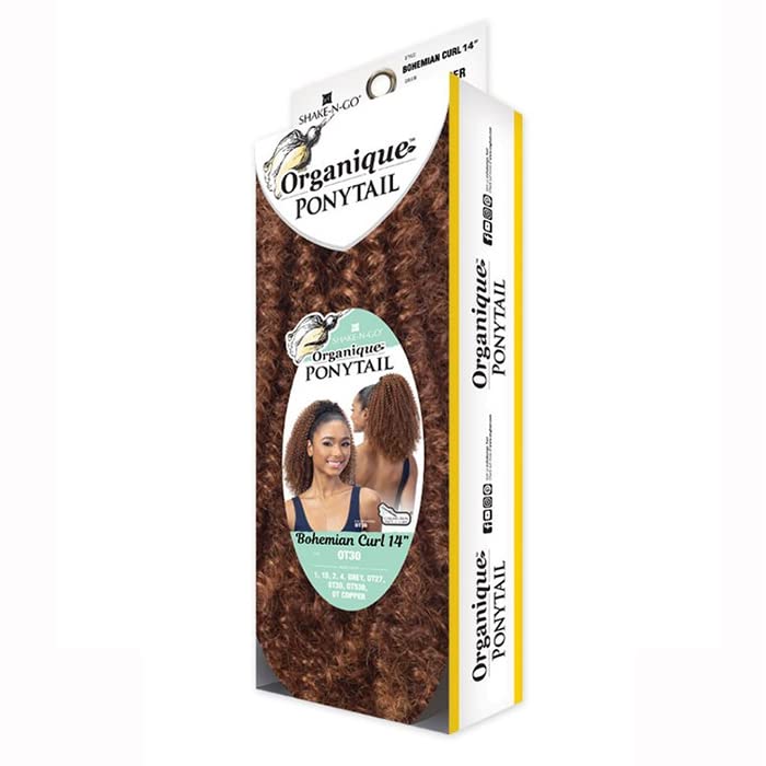 Miniatura 4 de Freetress - Cola de caballo orgánica, rizo bohemio de 14 pulgadas (1)