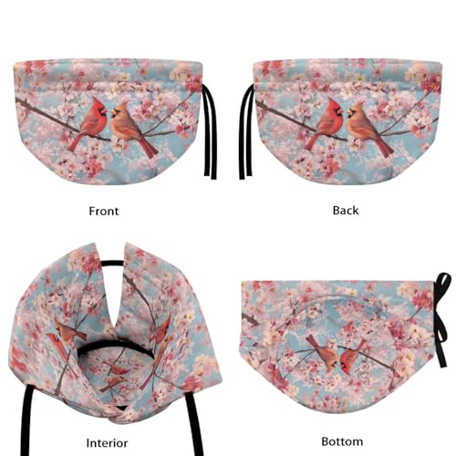 Image of Xoenoiee Cardinal Bird Cherry Blossom Print Tea Cozy Cotton Tea Cosy for Teapots Keep Warm Teapot Cover Insulated Kettle Cover for Home Kitchen Table Decor