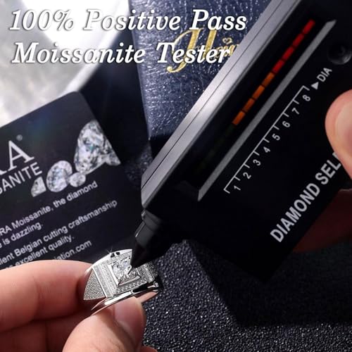 D Color VVS1 Mens Moissanite Wedding Band 925 Sterling Silver Promise Rings For Him Round Cut Eternity Engagement Size 8-13 6