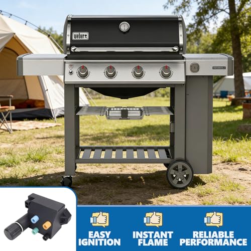 Image of SafBbcue 66355 Grill Igniter Kit for Weber Genesis II 410 /210 Gas Grills (2017 & Newer) - Replacement for E410, SE410, LX410, E210, Ignition Kit for Backyard BBQ Parties