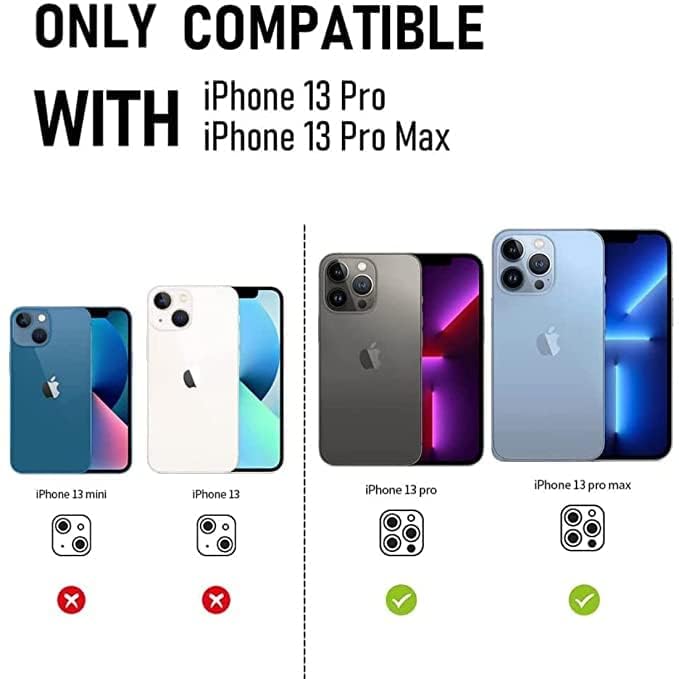 Image of DD SON Back Camera Lens Protector Tempered Glass For iPhone 13 Pro /iPhone 13 Pro Max | Case Friendly with Edge to Edge Coverage and Easy Installation Kit, Pack of 1 (Black)