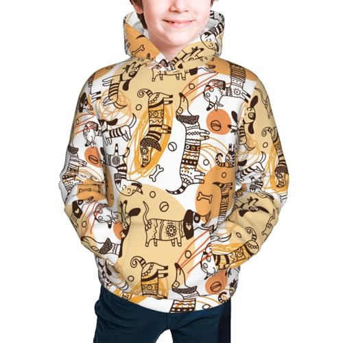 Doodle Dogs Kid Hoodies Boys Sweatshirts Girls Pullover with Pocket3