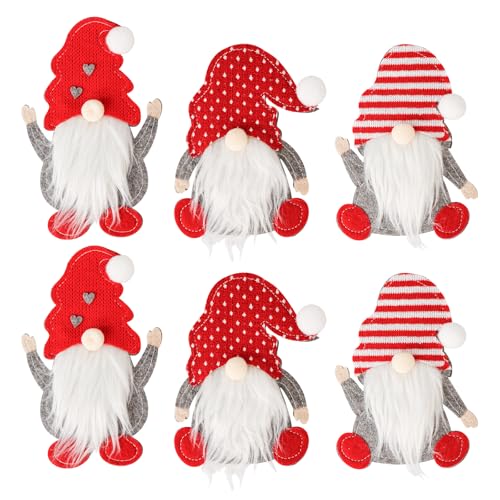 BigKego 6 Stück Besteckhalter Filz Weihnachten Bestecktasche Weihnachten Besteckbeutel Weihnachtsmann Tischdeko Weihnachts Messer Gabeln Löffel...