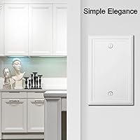 Vista 4 de Cubierta Individual de Interruptor de Luz en Blanco Luca Placa de Pared de Metal, Paquete de 4 Blanco 1 Gang, Cubierta de Interruptor de Luz