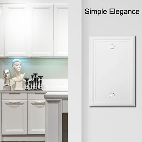 Miniatura 4 de Luca - Placa de pared de metal para interruptor de luz en blanco, paquete de 4 unidades, color blanco, 1 banda, cubierta para interruptor de luz,