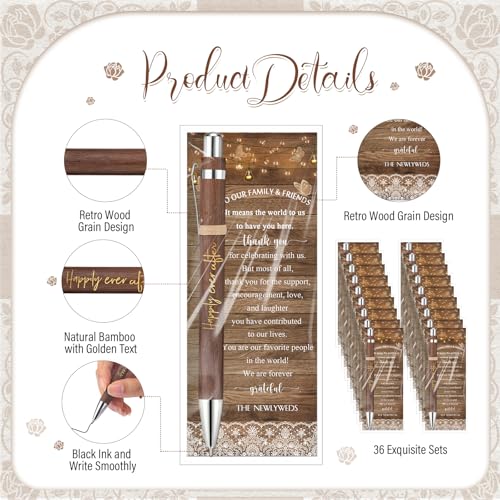 Stylo en bambou mariage avec marque-page bois souvenir invité EVJF original - 3